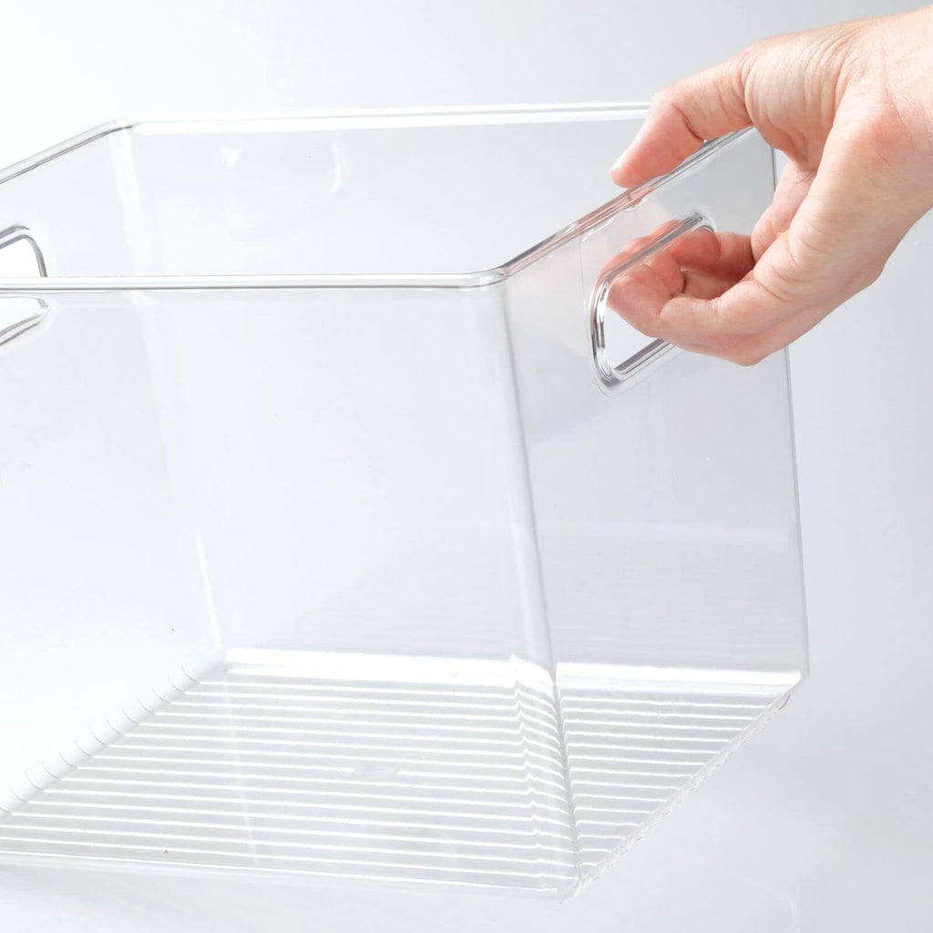 Clear 8 Pack Plastic Storage Organizer Bin Basket with Handle N2012