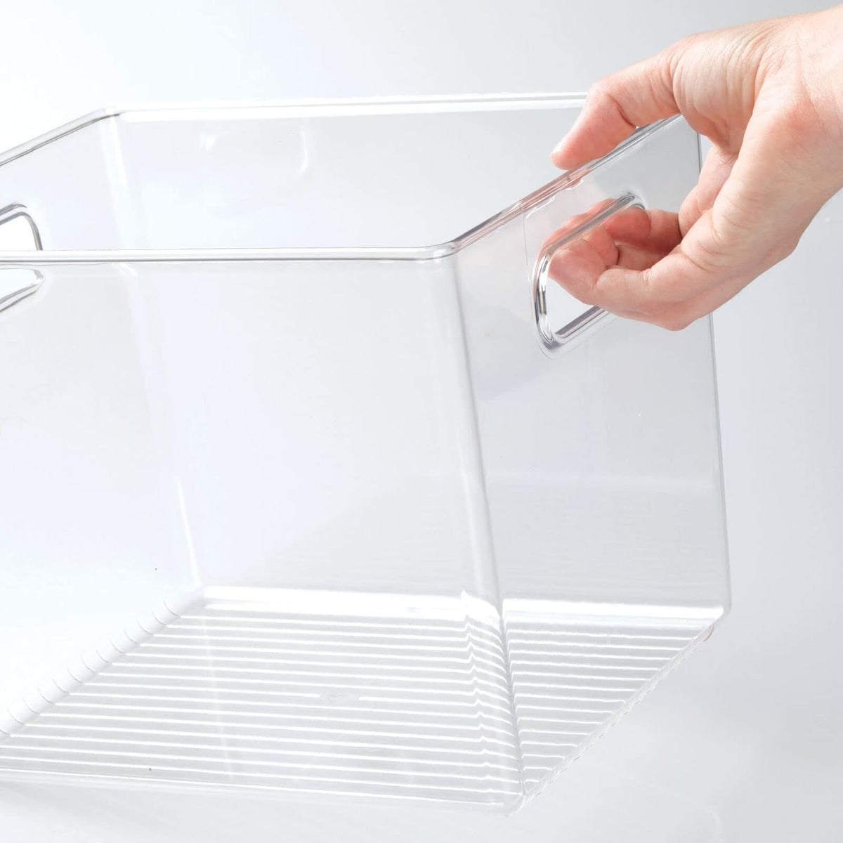 Clear 8 Pack Plastic Storage Organizer Bin Basket with Handle N2012