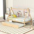 Natural Twin Size Teepee Bed with Trundle J162012