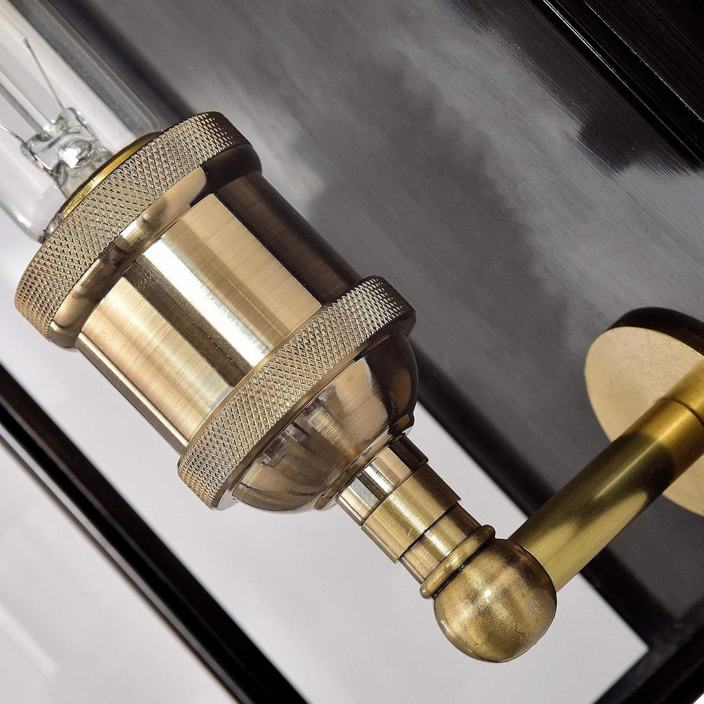 Brass Outdoor Wall Sconce with Clear Tempered Glass R800733