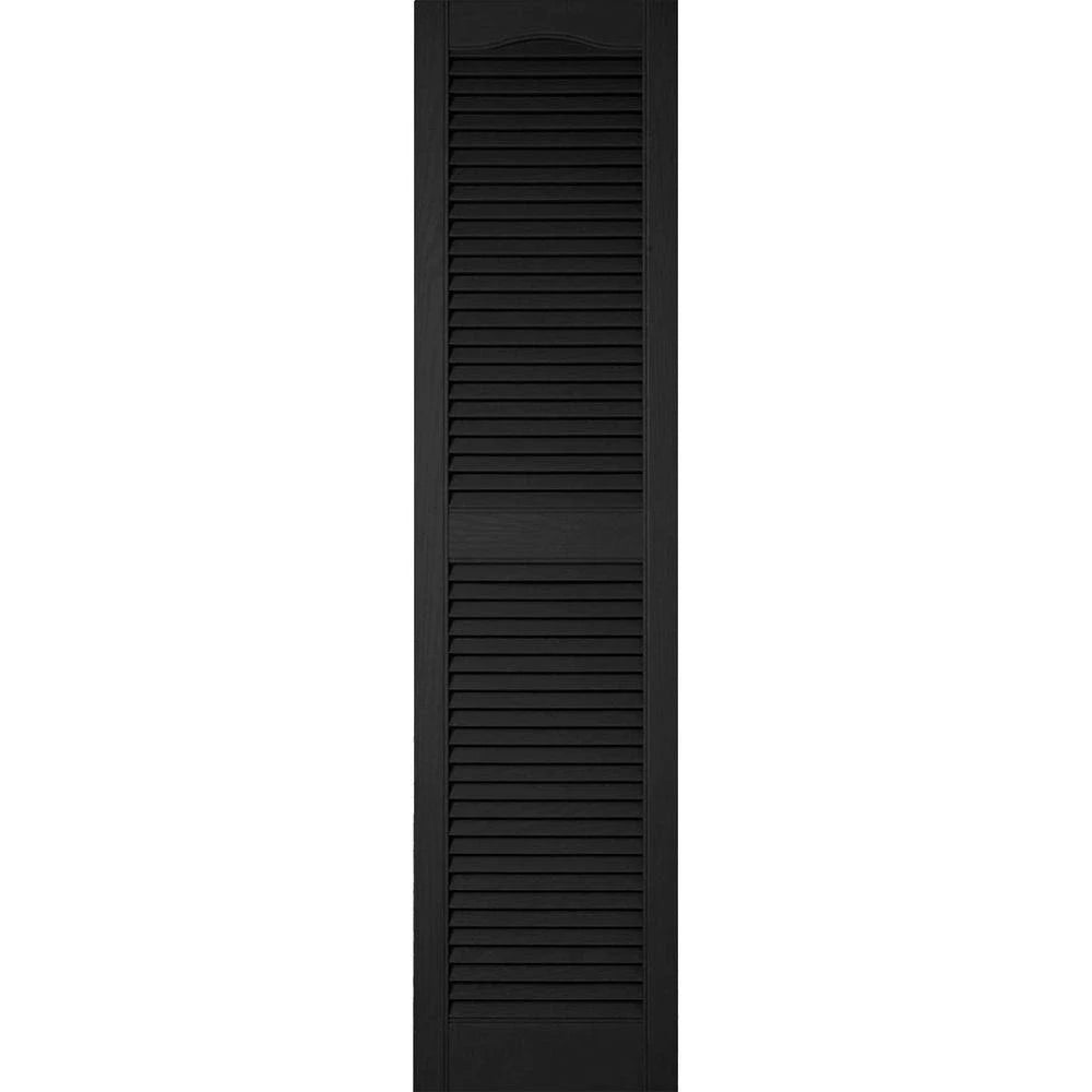 Black Vinyl Open Louver Shutters Q48967