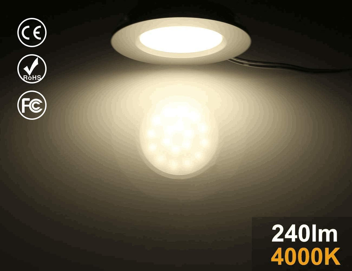 12V Waterproof Ultra-Thin LED Ceiling Light 3000K Warm White 12 Pack Q246809