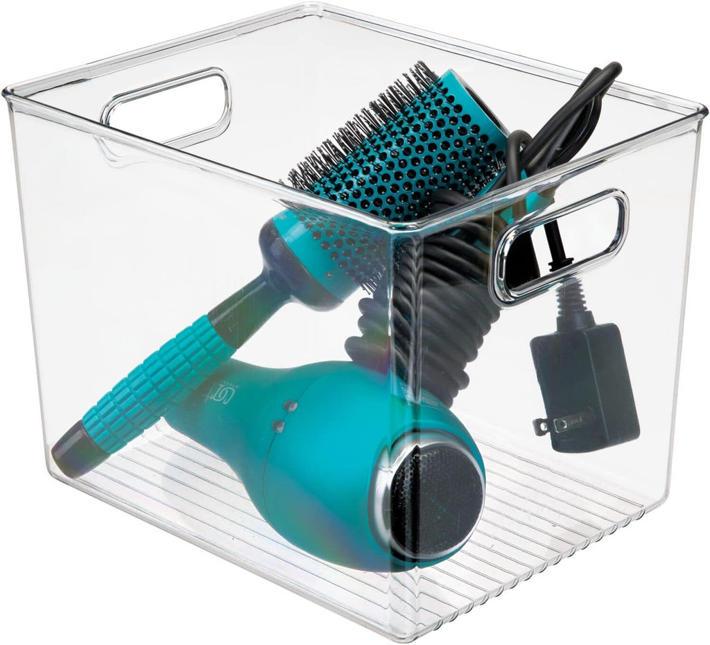 Clear 8 Pack Plastic Storage Organizer Bin Basket with Handle N2012
