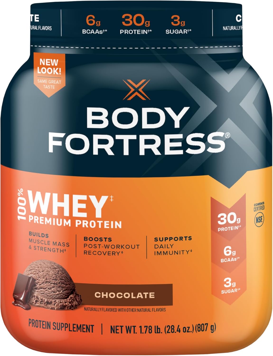 Chocolate Whey Protein Powder 1.78lbs and Chocolate Peanut Caramel Protein Bars 12 Count 1.76oz I73269