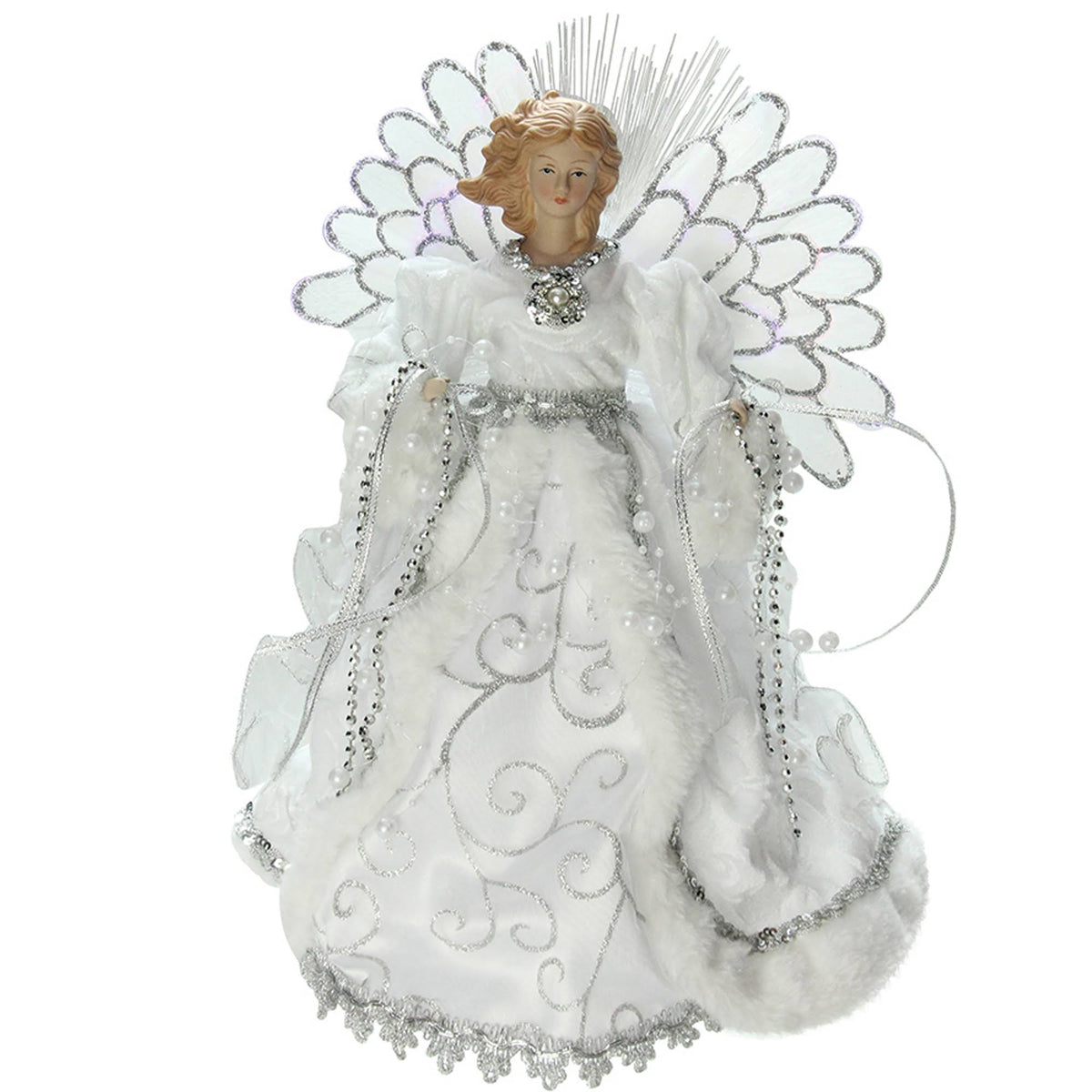 Lighted Fiber Optic Angel Christmas Tree Topper W481