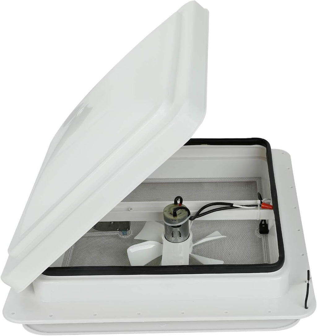 14 RV Roof Vent with 12V Fan White Lid O703634