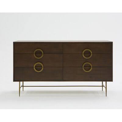 Acacia 6 Drawer Double Dresser I6885