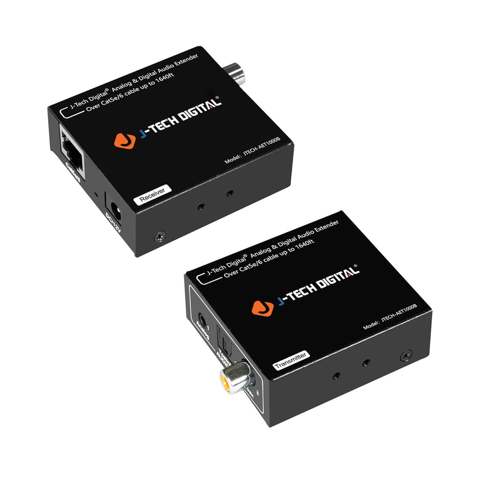 Analog & Digital Audio Extender Converter Over Single Cat5e/6 up to 1640 FT Q81649