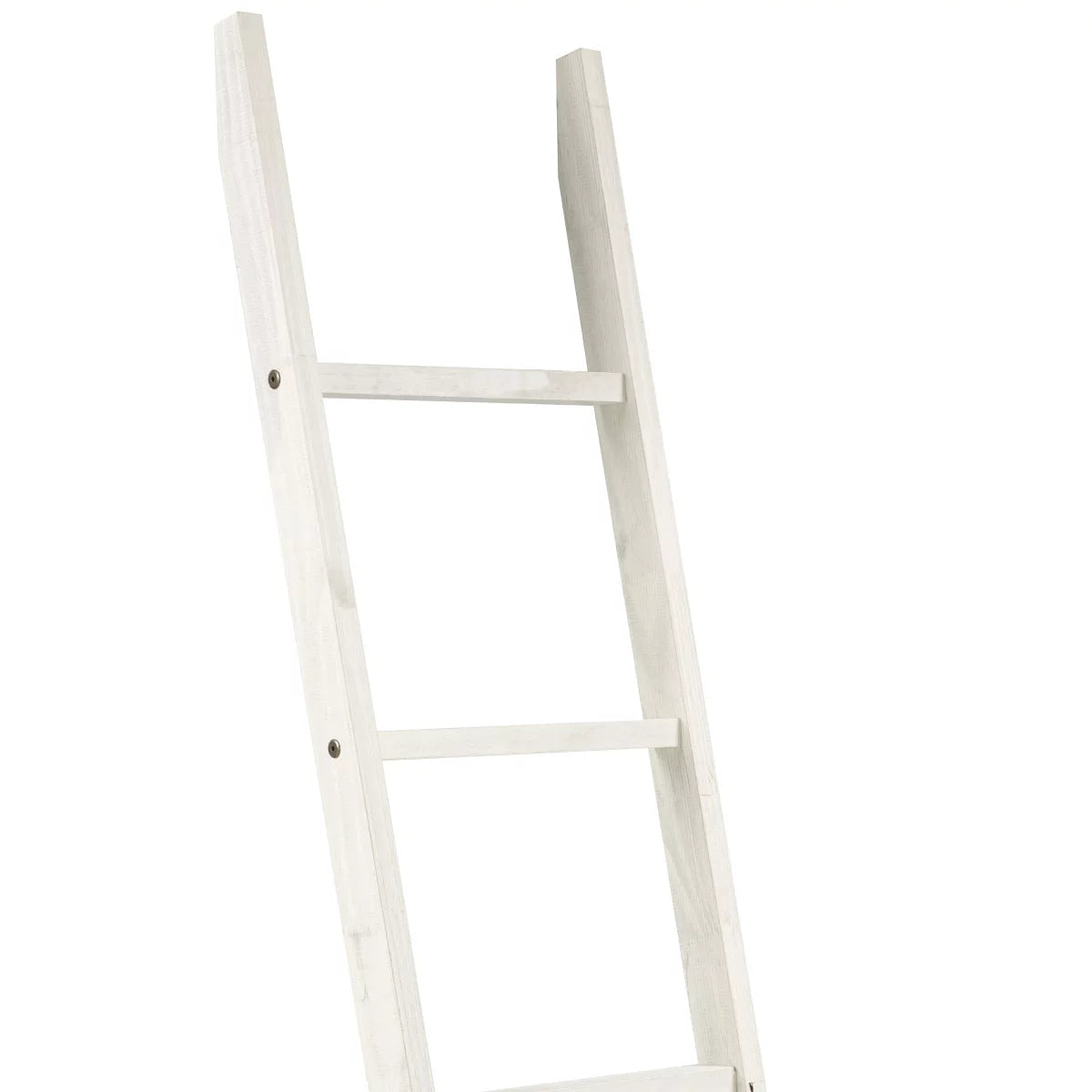 White Distressed Wood Blanket Ladder E2020