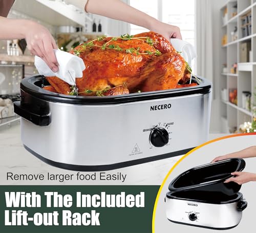 22Qt Electric Roaster Oven with Glass Lid and Removable Pan L121