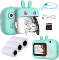 Blue Instant Print Camera for Kids with 3 Rolls Print Paper & 32GB SD Card R2821