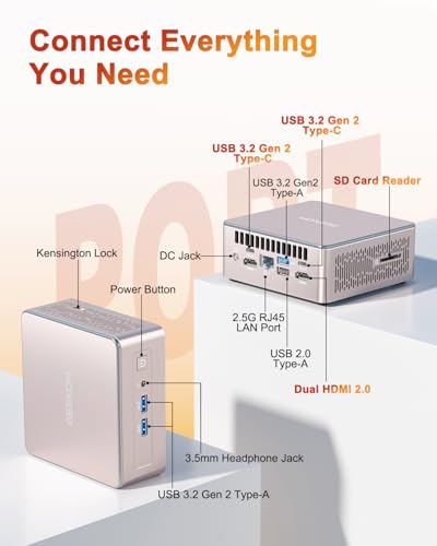 AMD Ryzen 7 5825U Mini PC, 16GB RAM, 512GB M.2 NVMe SSD, Windows 11 Pro Z7628