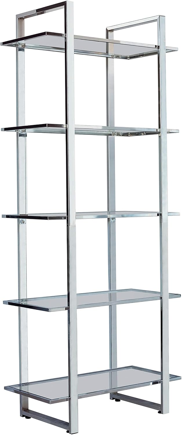 Chrome Glass Shelf Bookcase I363974