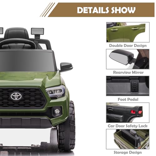 12V Black Kids Ride on Truck with Remote Control Q268