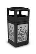 42 Gallon Black Trash Receptacle with Dome Lid M232