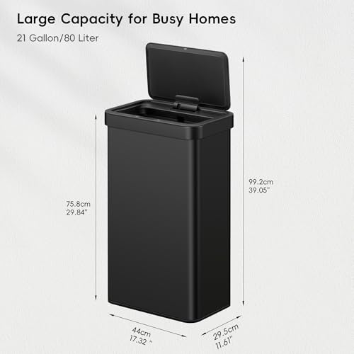 Brushed Stainless Steel Touchless Motion Sensor Trash Can, 50 Liter U681468