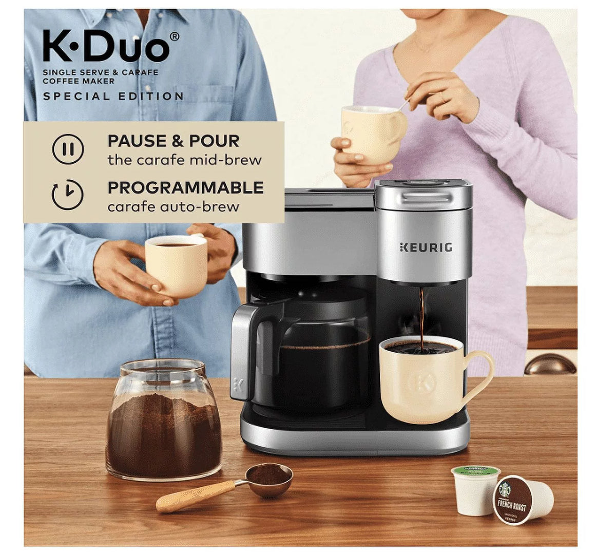 Silver Single Serve and 12-Cup Drip Coffee Maker B64181