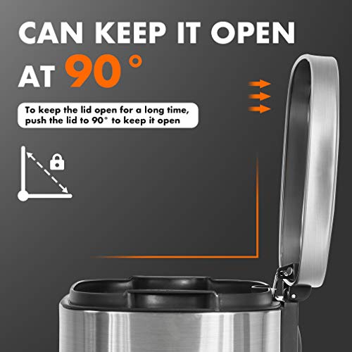 60 Liter Stainless Steel Step Trash Can with Inner Buckets and Hinged Lids K119
