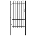 Black Steel Fence Gate with Arched Top N285