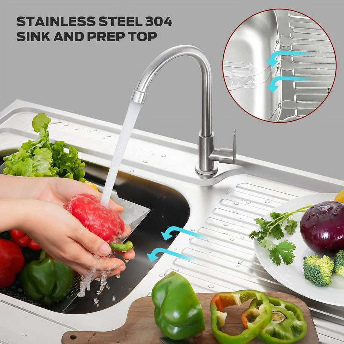 Freestanding Utility Sink with Storage Cabinet O82248