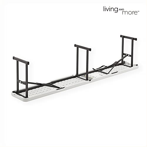 6 Foot Fold-in-Half Bench with Steel Frame, White S683841