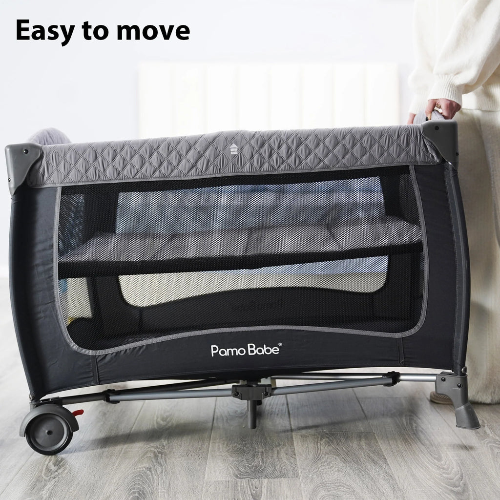 Portable Baby Play Yard with Wheels, Canopy, Changing Table K294423