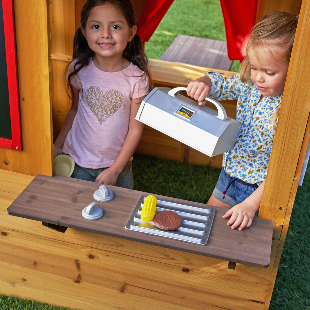 Wooden Outdoor Playhouse with Picnic Table P3941