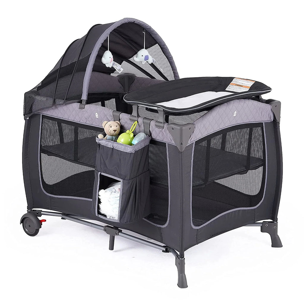 Portable Baby Play Yard with Wheels, Canopy, Changing Table K294423