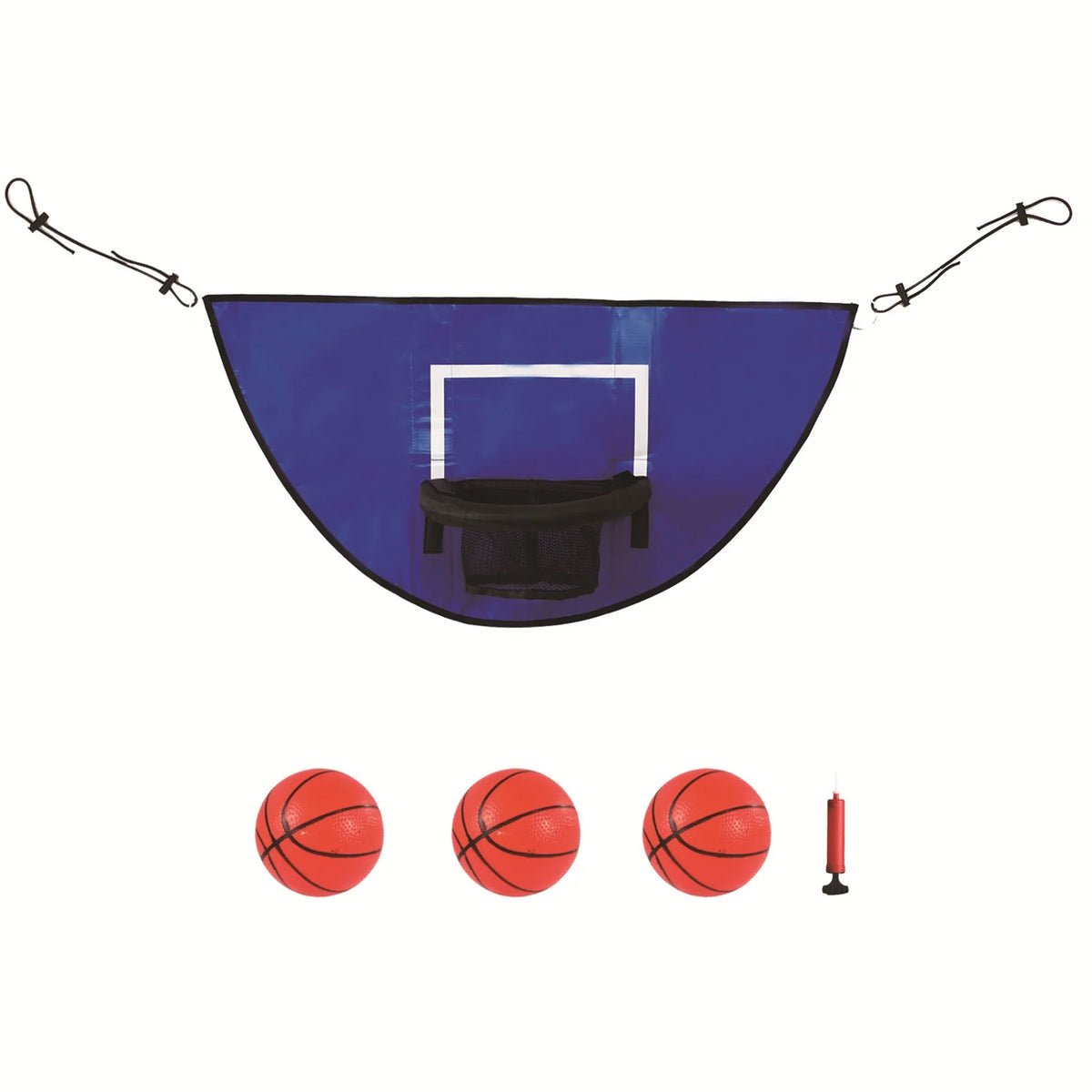 Universal Trampoline Basketball Hoop Set with Pump and Mini Basketballs A145300