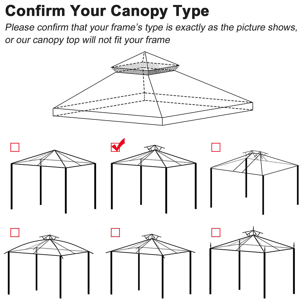 Ivory Canopy Top Replacement for 10'x10' Gazebo Cover R24066