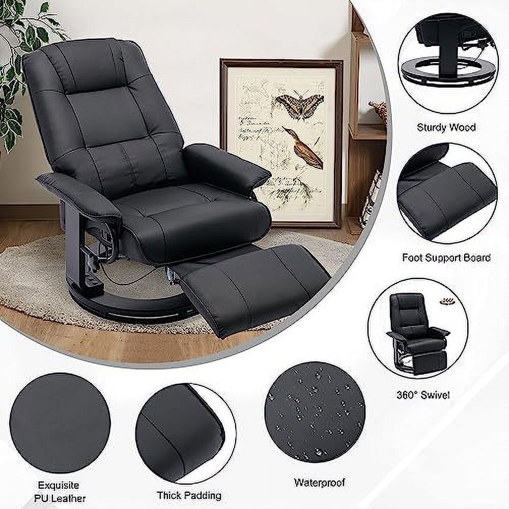 Grey PU Leather Recliner Chair with Footrest R70680