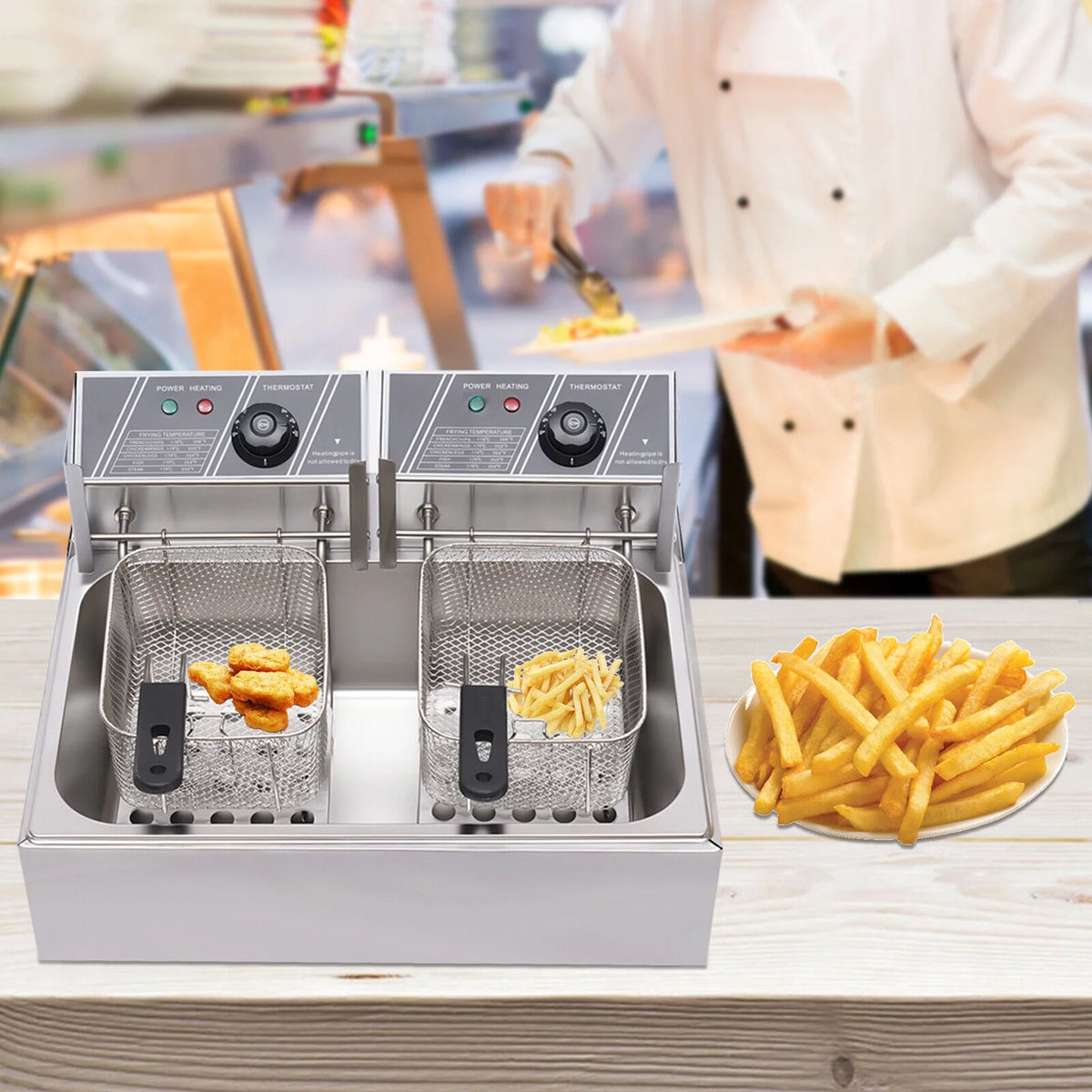 12L Stainless Steel Electric Deep Fryer 5000W M29129