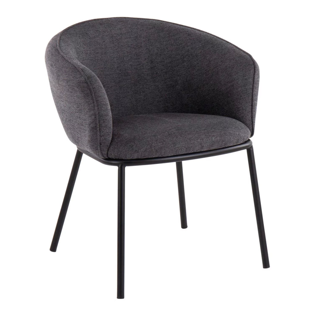 Black Steel and Charcoal Fabric Chair K677