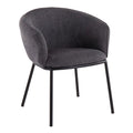 Black Steel and Charcoal Fabric Chair K677