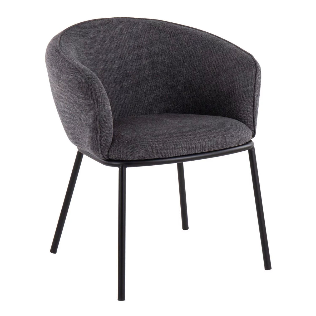 Black Steel and Charcoal Fabric Chair K677