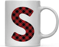 Hot Chocolate Coffee Mug Gift, Red Plaid Initial Letter S, 1-Pack, Includes Gift Box J740