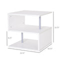 2 Tier Side End Coffee Table with Storage Shelves F53634