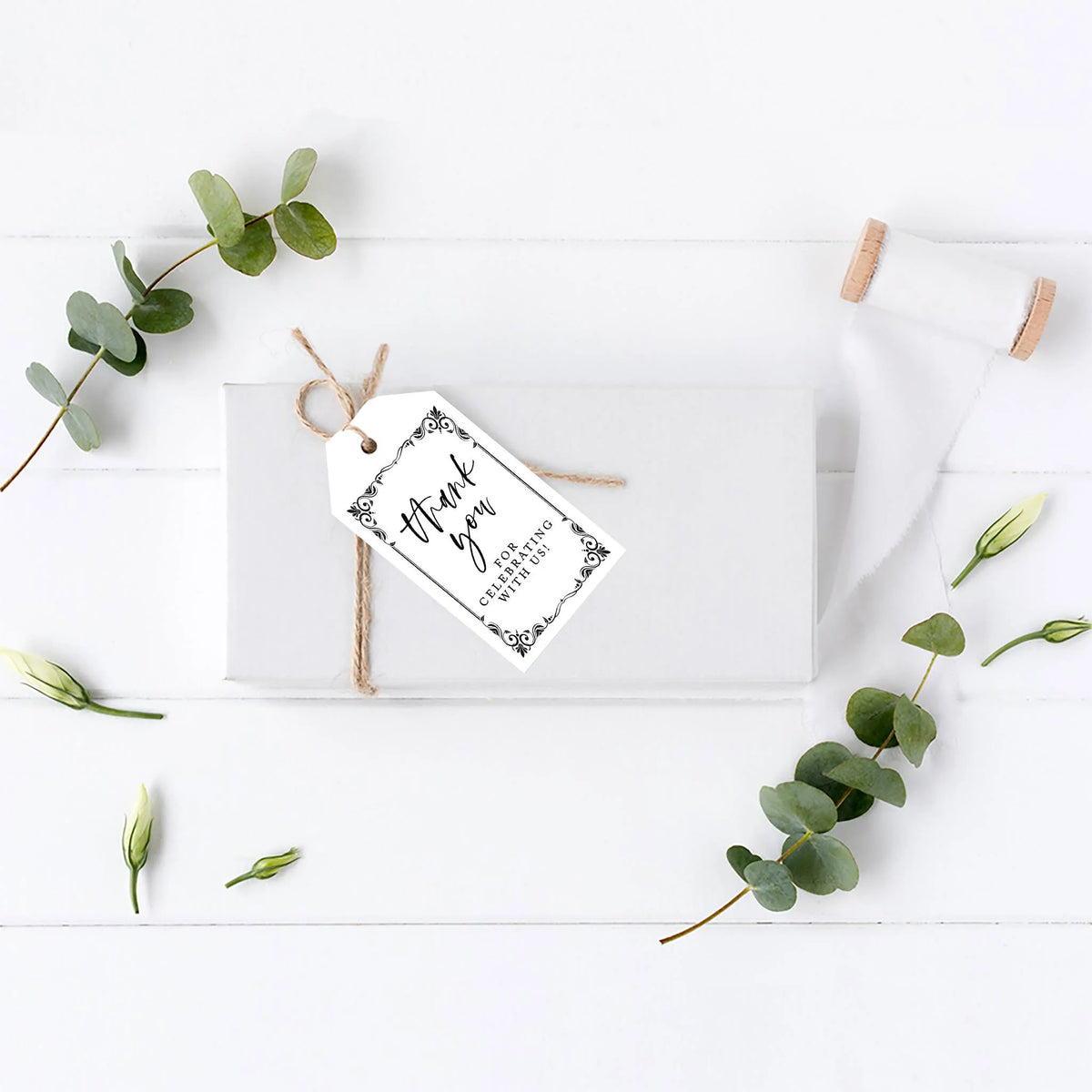 Art Deco Cardstock Gift Tags with Bakers Twine, 100-Pk N29292