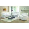 White Faux Leather Two-Piece Living Room Set C49882