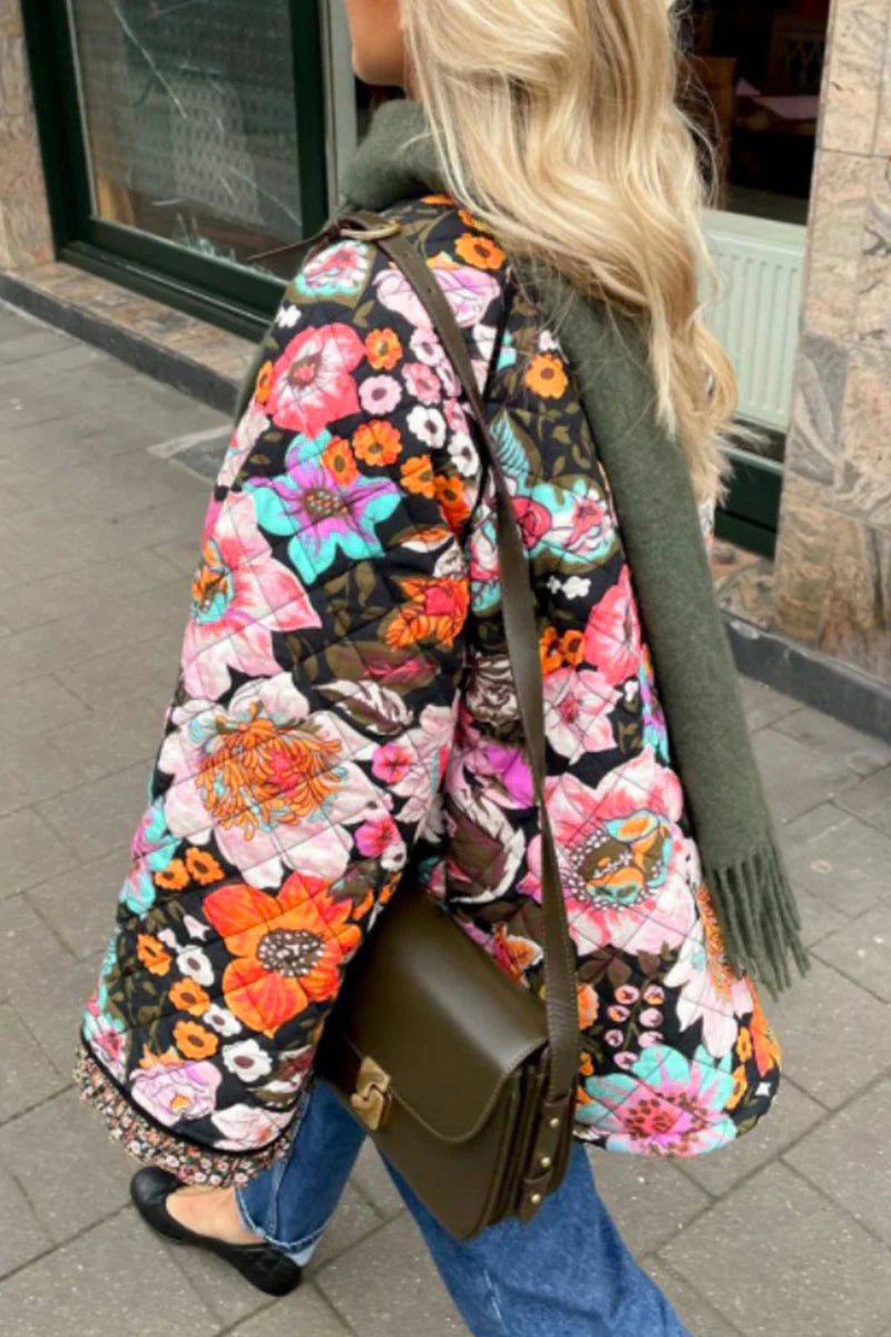 Floral Patchwork O Neck Outerwear H4570