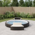 Black Poly Rattan Spa Benches with Cushions 2 pcs Z604281
