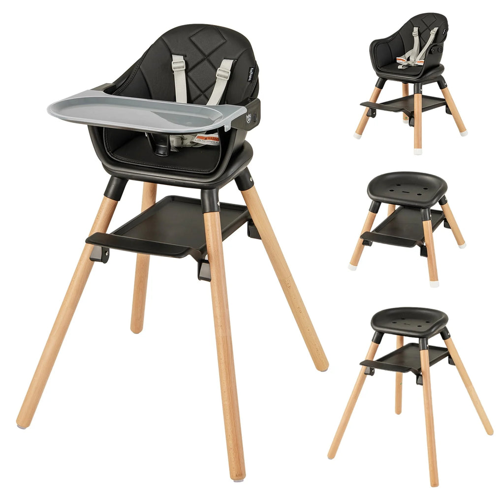 Convertible Wooden Baby Highchair with Removable Tray I6071