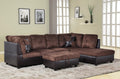 Chocolate Brown Microfiber Sectional Sofa with Storage Ottoman G208256