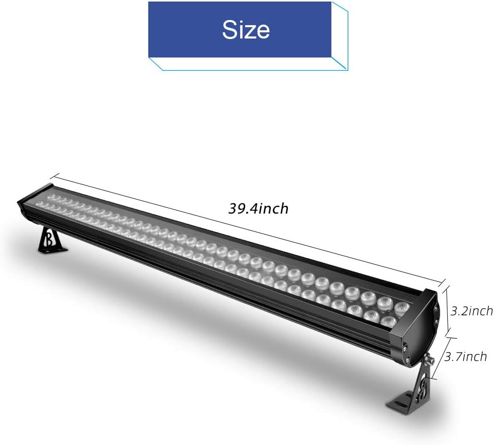 72W LED Wall Washer Lights, 5000K Daylight White Linear Strip Light, 3.2ft, 120V, IP65 Waterproof R2168