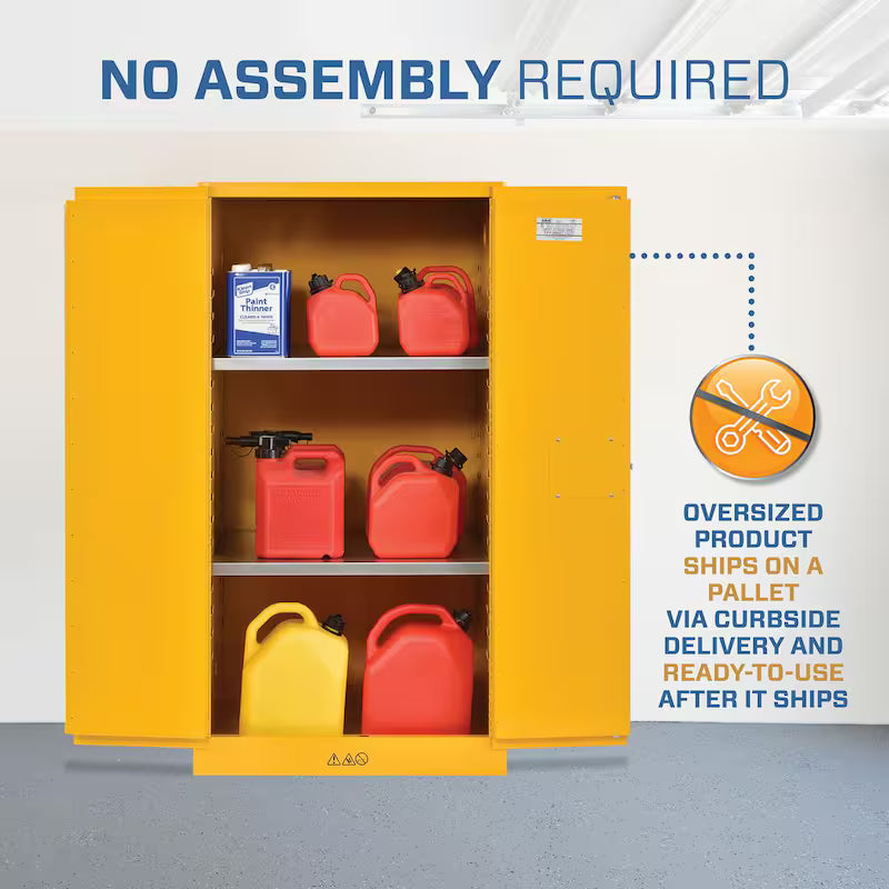 Steel Freestanding Garage Cabinet in Safety Yellow M445058