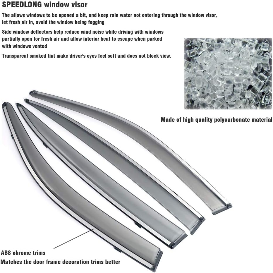 Car Window Visor Vent Shade Deflector Sun/Rain Guards O522476