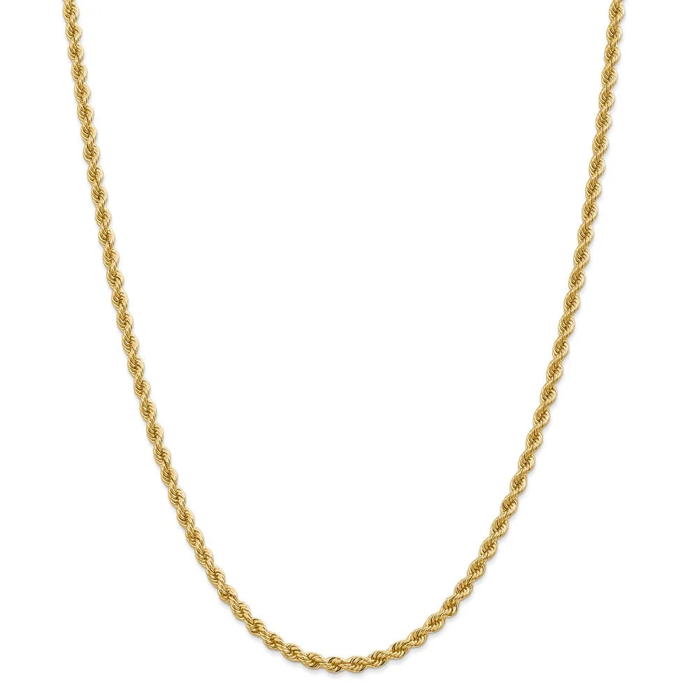 Real 14kt Yellow Gold 18 inch Rope Chain with Lobster Clasp W20499