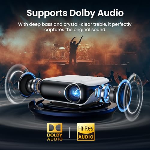 1080P Bluetooth Portable Outdoor Movie Projector with Built-in Speaker F651395