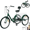 Foldable 7-Speed Adult Tricycle 24" Wheels V48579