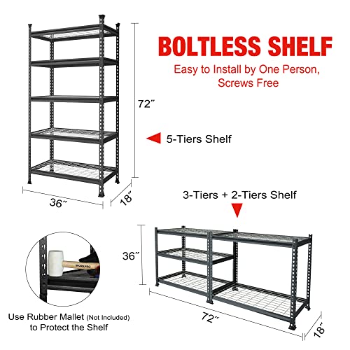 68" W x 24" D x 65" H 7200 LBS Heavy Duty Metal Shelving N904034